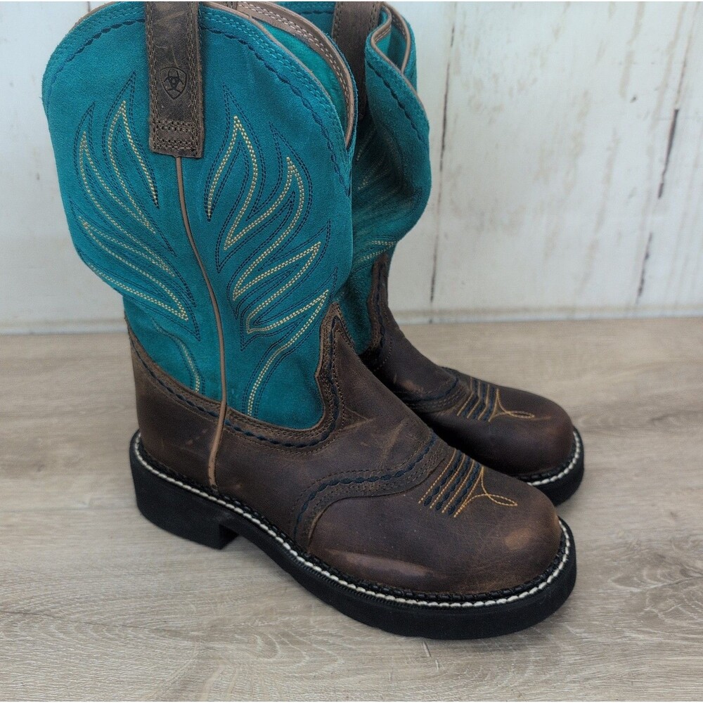 Ariat Boots 10014081 Fat Baby Probaby Flame Cowgirl Western Teal Women Size 7B